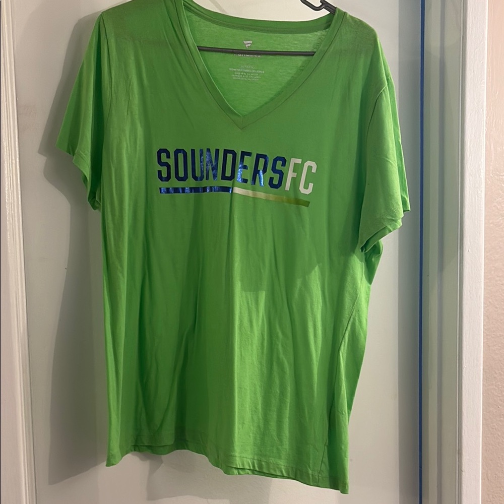 Green Sounders FC V-Neck T-Shirt for women